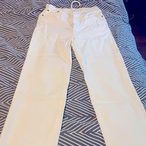 Levi’s White high waisted, wide leg jeans